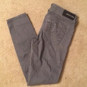 Affliction grey denim jeggin size 28